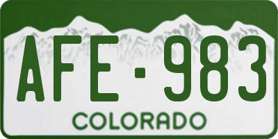CO license plate AFE983