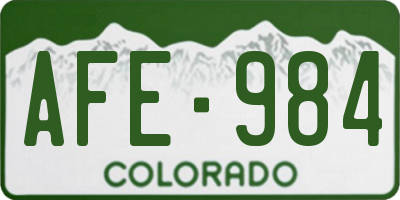 CO license plate AFE984