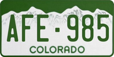 CO license plate AFE985