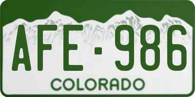 CO license plate AFE986