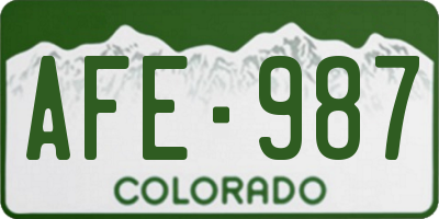 CO license plate AFE987
