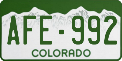 CO license plate AFE992