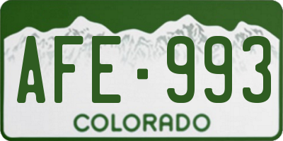 CO license plate AFE993