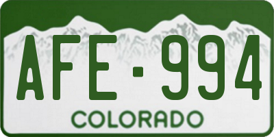 CO license plate AFE994