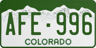 CO license plate AFE996