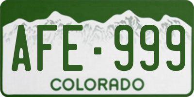CO license plate AFE999