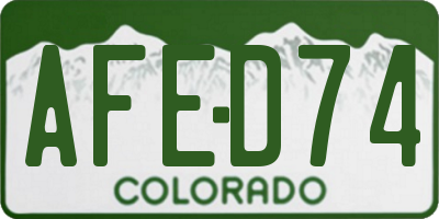 CO license plate AFED74