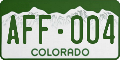 CO license plate AFF004