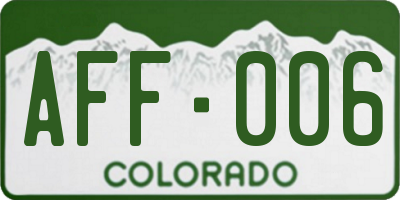 CO license plate AFF006