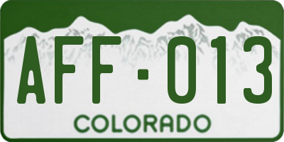 CO license plate AFF013
