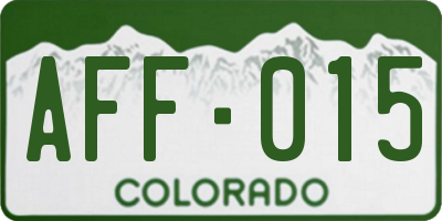 CO license plate AFF015