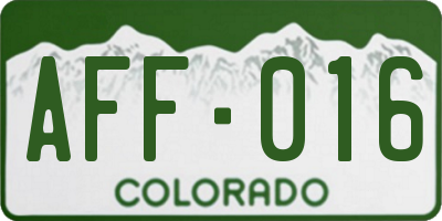 CO license plate AFF016