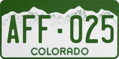 CO license plate AFF025
