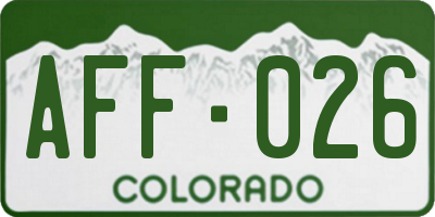 CO license plate AFF026