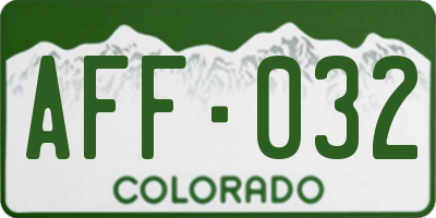 CO license plate AFF032