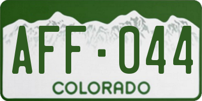 CO license plate AFF044