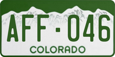 CO license plate AFF046