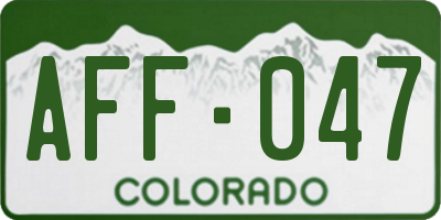 CO license plate AFF047