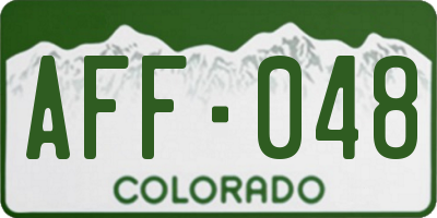 CO license plate AFF048
