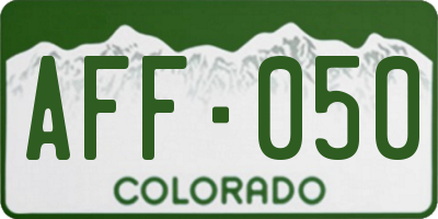 CO license plate AFF050