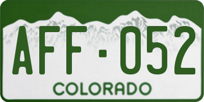 CO license plate AFF052