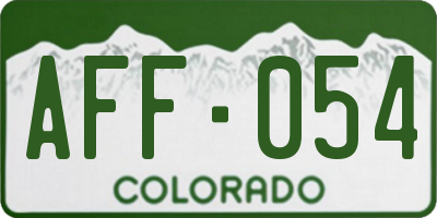 CO license plate AFF054