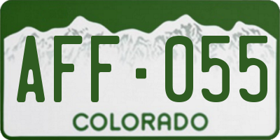 CO license plate AFF055