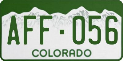 CO license plate AFF056