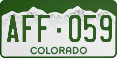 CO license plate AFF059