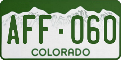 CO license plate AFF060