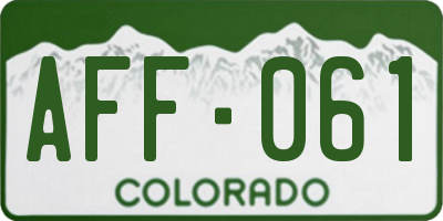 CO license plate AFF061