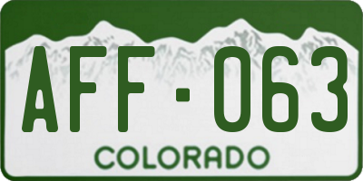 CO license plate AFF063