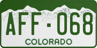CO license plate AFF068