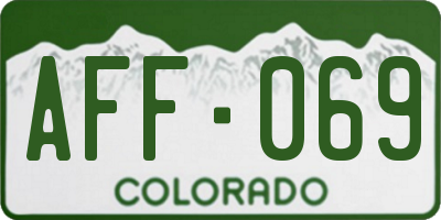 CO license plate AFF069