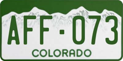 CO license plate AFF073