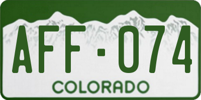 CO license plate AFF074