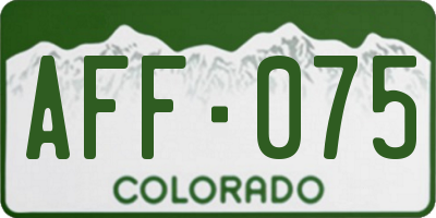 CO license plate AFF075