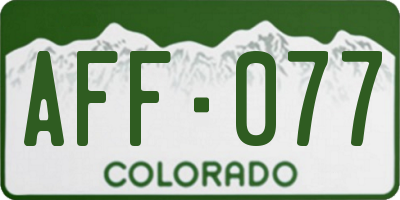 CO license plate AFF077