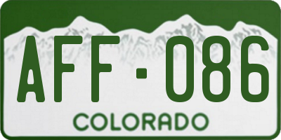 CO license plate AFF086