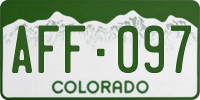 CO license plate AFF097