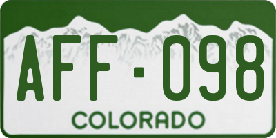 CO license plate AFF098