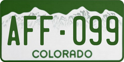 CO license plate AFF099