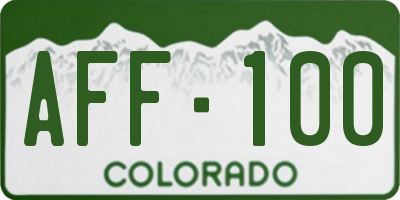CO license plate AFF100