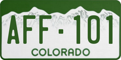 CO license plate AFF101