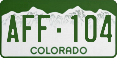 CO license plate AFF104