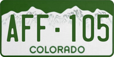 CO license plate AFF105