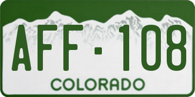 CO license plate AFF108