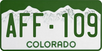 CO license plate AFF109