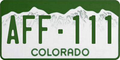 CO license plate AFF111