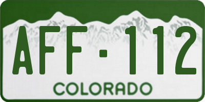 CO license plate AFF112